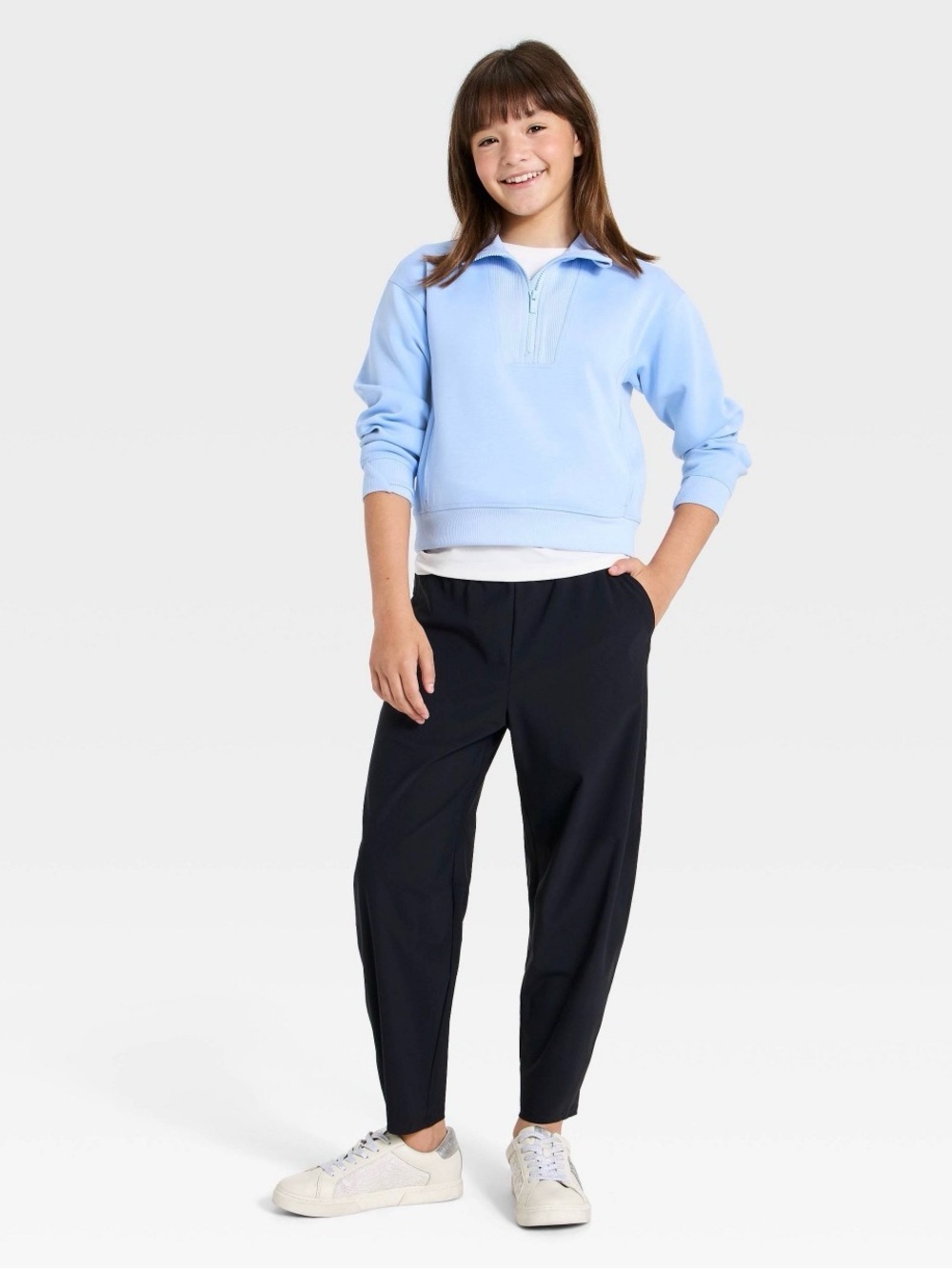 Girls' High Rise Active Light Cargo Jogger Pants -
All In Motion black - NWT
